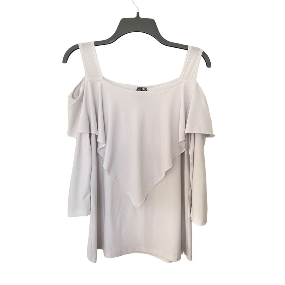 CLARA SUN WOO White Cold Shoulder Top